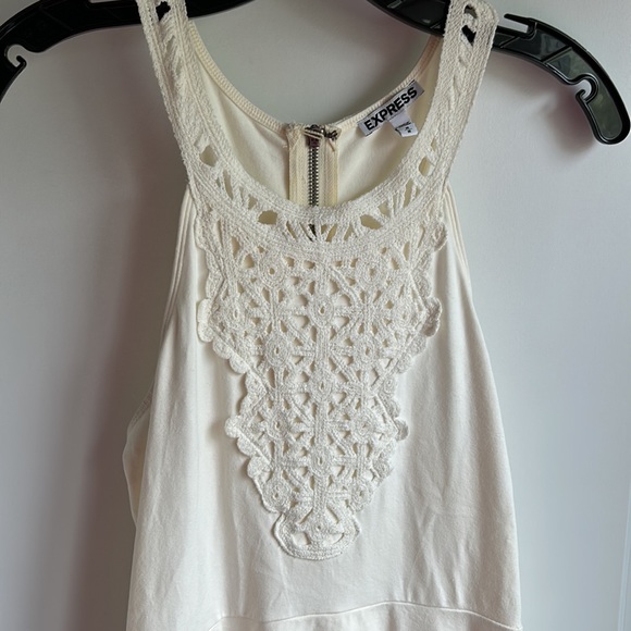 EXPRESS Ivory Skater Dress Size M - Picture 3 of 7